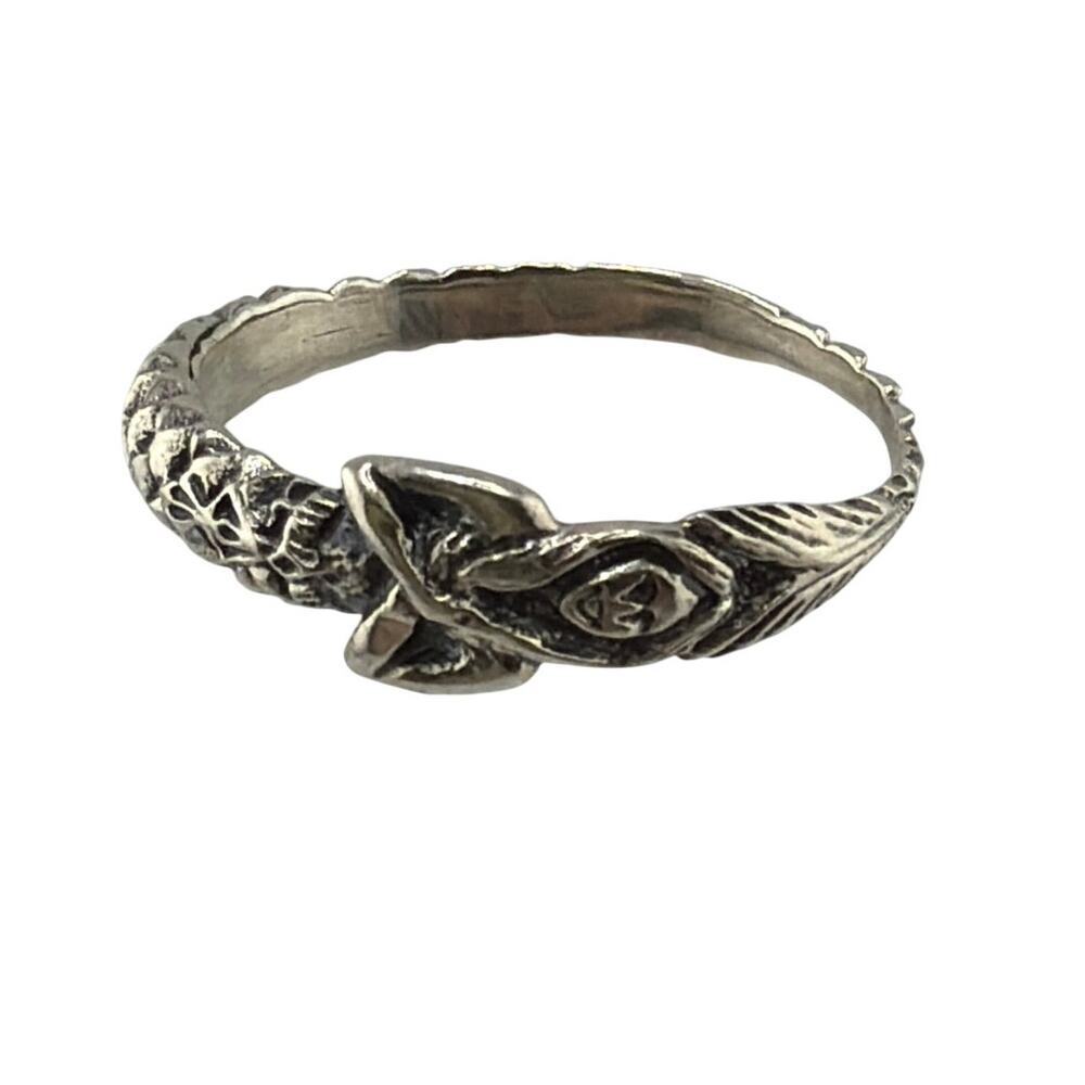 NEW Sterling Silver Artisan Mermaid Ring Size 6 Boho Stackable